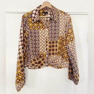 Anthro Drew Silky Pattern Top - S